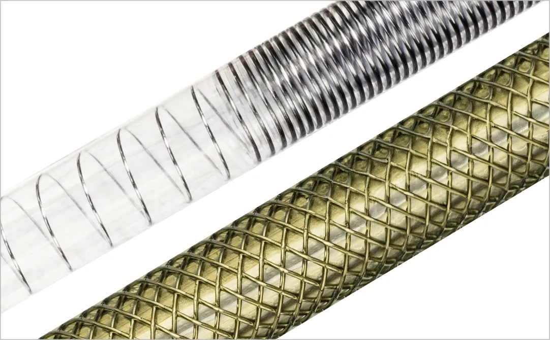 Coil-reinforced tubes and braided tubes